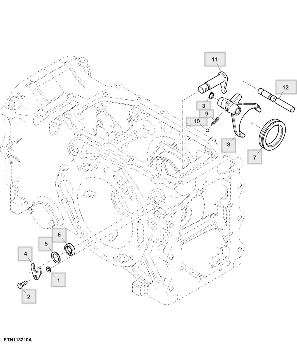 Tay gạt PTO, ly hợp kép, PTO kép , 2100 RPM